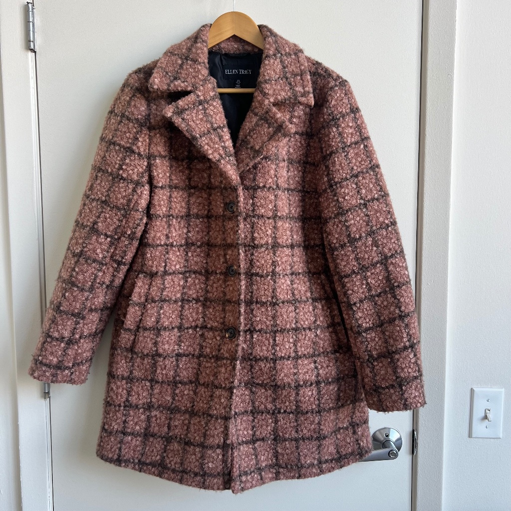 Ellen Tracy Fuzzy Coat Size Large